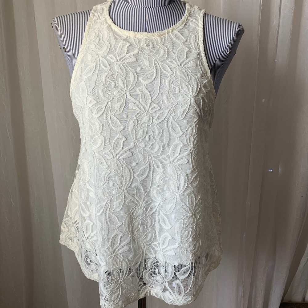 White lacy tank top
